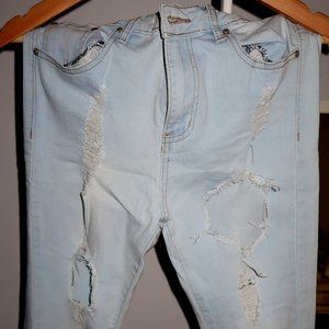 Ripped light wash jeans